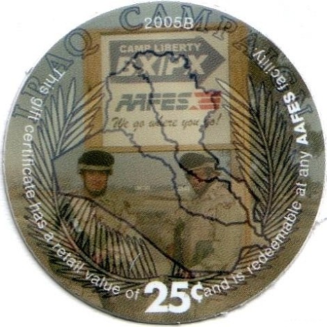 Soldiers, BX/PX sign,  map of Iraq