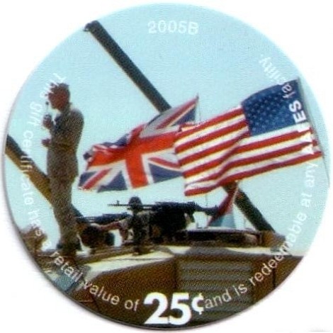 Soldier, British and  American flags