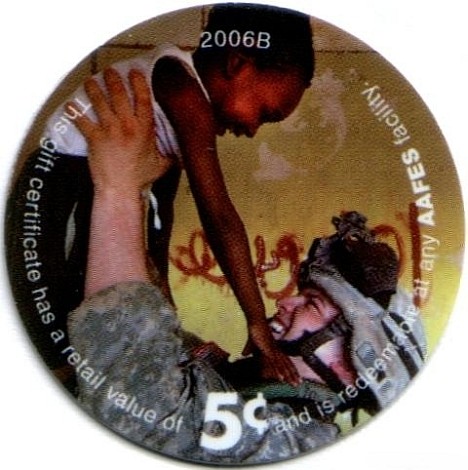 Soldier holding a  child