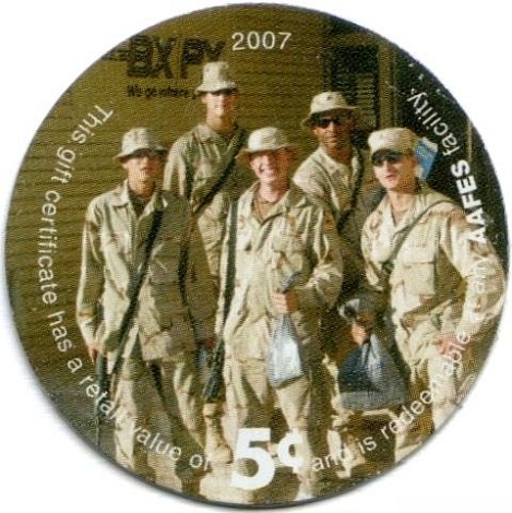 Soldiers in front of a  BX/PX store