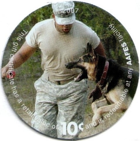 Soldier training a  German shepherd
