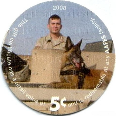 Soldier with German  shepherd