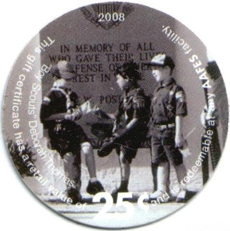 "Three Boy Scouts in  Front of War Memorial" (photo by Deborah Thomas)