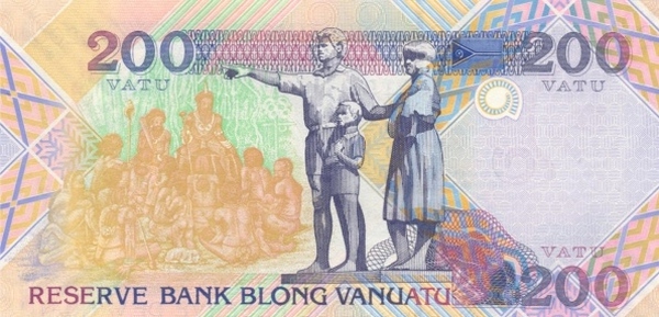Printer's name: De la Rue   segmented security thread   signatures: Odo Tevi & Willie Jimmy Tapagararua