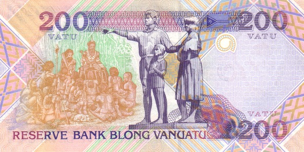 Printer's name: Thomas    de la Rue   solid security thread   signatures: Sampson Ngwele & Willie Jimmy Tapagararua
