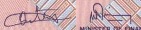 Printer's name: De la Rue   segmented security thread   signatures: Odo Tevi & Willie Jimmy Tapagararua